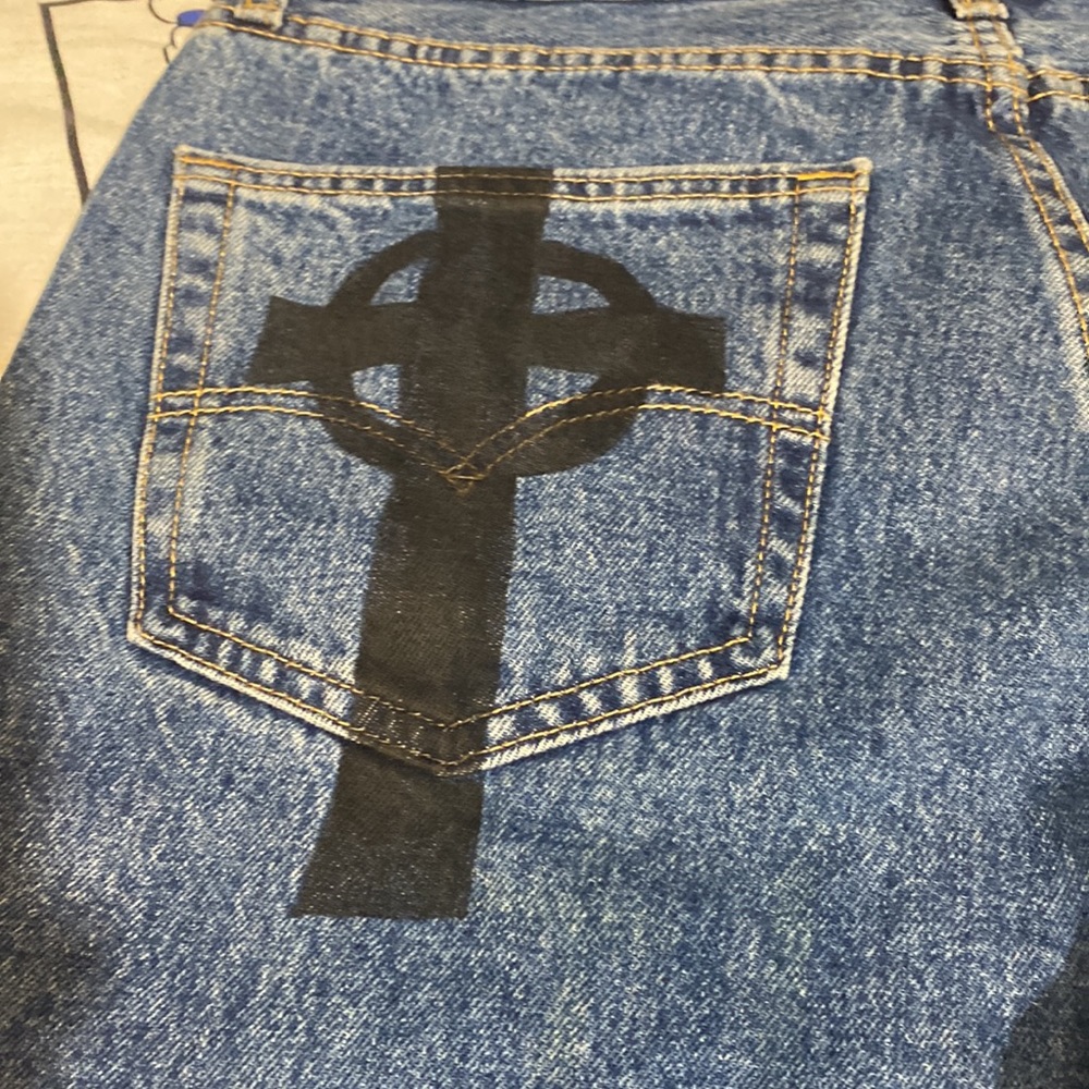 Custom 1/1 505 Levi’s “Metal Double Knee Flare” Jeans - Picture 8 of 15